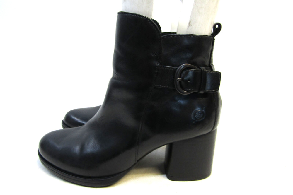 Born Womens Size 6 M Black Leather Zip Ankle Fashion Boots Bootie